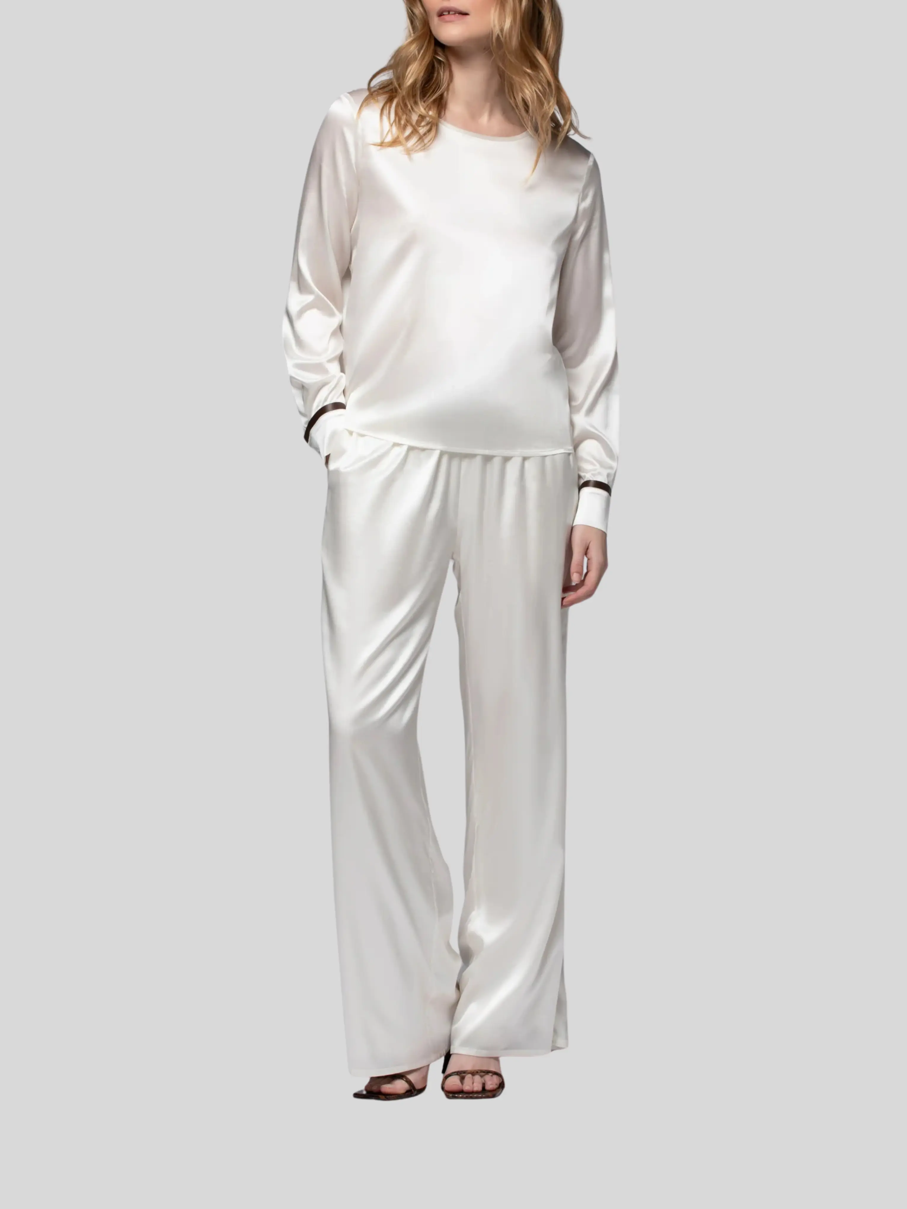 Beilali Silk Pant in White