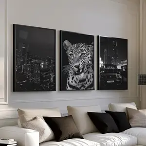 Black & White Luxury Fashion Poster Set of 3 | Luxury Fashion Prints, Designer Wall Art, Cheetah Poster, Hypebeast Decor CPS1