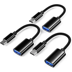 USB C to USB 3.0 Adapter [3 Pack], USB C Male to USB Female OTG Cable Thunderbolt3 to USB Adapter Compatible for MacBook Pro/Air, iPhone 16 Pro Max/16 Plus/16e/15, Samsung Galaxy S25/S24/S23