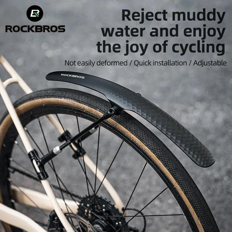 ROCKBROS Bike Fender Set, Durable and Removable with Quick Release, Universal Fit for Front and Rear, Dust Proof for Touring Bikes, Durability