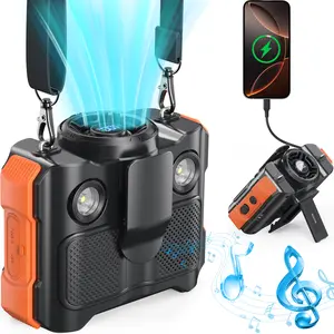 BLAVOR Bluetooth Waist Speaker, Bluetooth Speaker with HD Sound With Portable Fan , 16000RPM Strong Airflow Fan with up to 40H of Working Time, Personal Cool Clip Fans Under Shirt Belt for Outdoor, Work, Camping