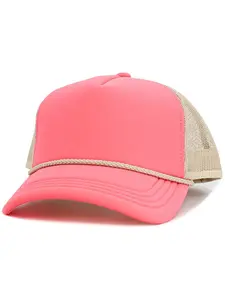 Two Tone Foam Rope String Trim Mesh Back Snapback Hat- Lightweight & Durable, Adjustable Fit, Ideal for Outdoor Activities