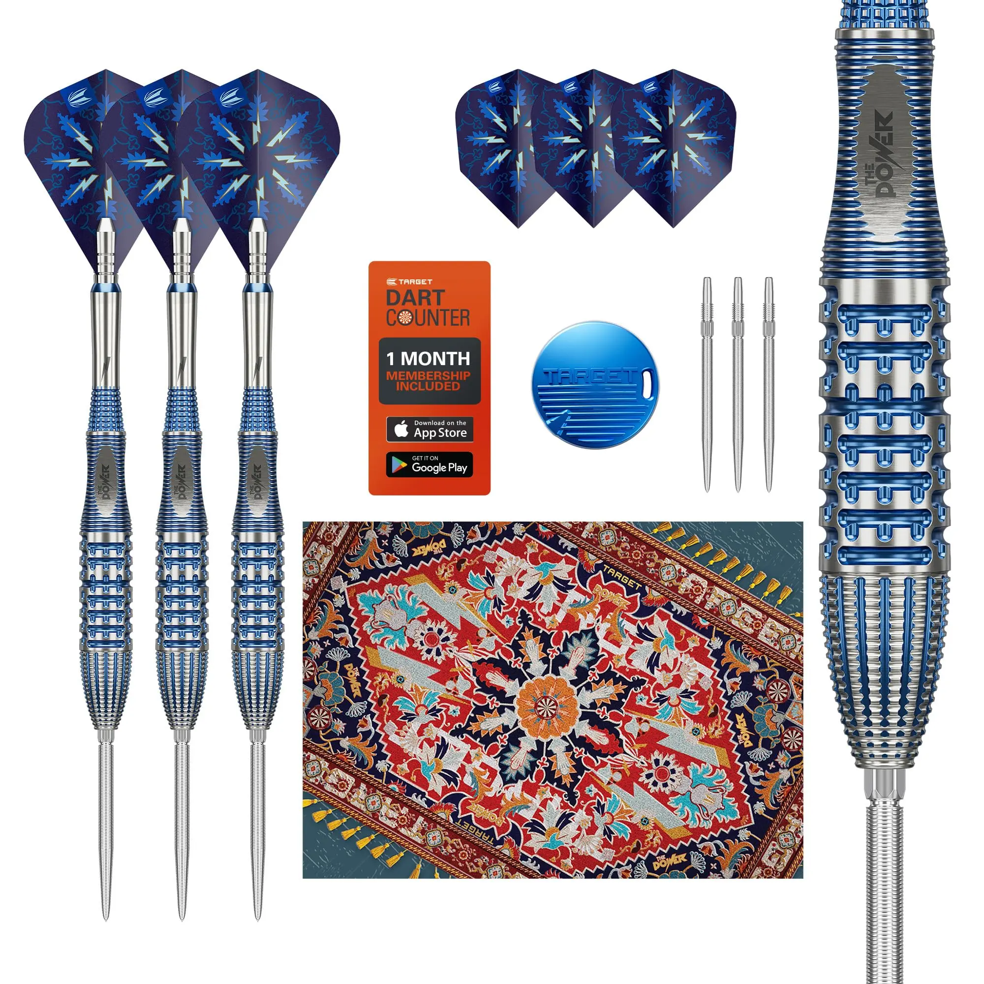 Target Darts Phil Taylor Gx2 Steel Tip Dart Set, 95% Tungsten Torpedo Barrels with Quattro Grip for a Smooth Release, Swiss Points & Titanium Shafts for High-Performance Play, 22G/24G/26G, 1 Month