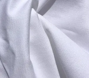 60" 100% Organic Cotton Twill 6 OZ White Apparel Woven Fabric By the Yard
