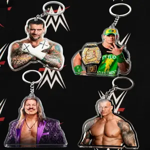 Professional Wrestler Acrylic Keychain,John Cena CM Punk Randy Orton Chris Jericho Wrestler Charm, Fan Gift Keyring