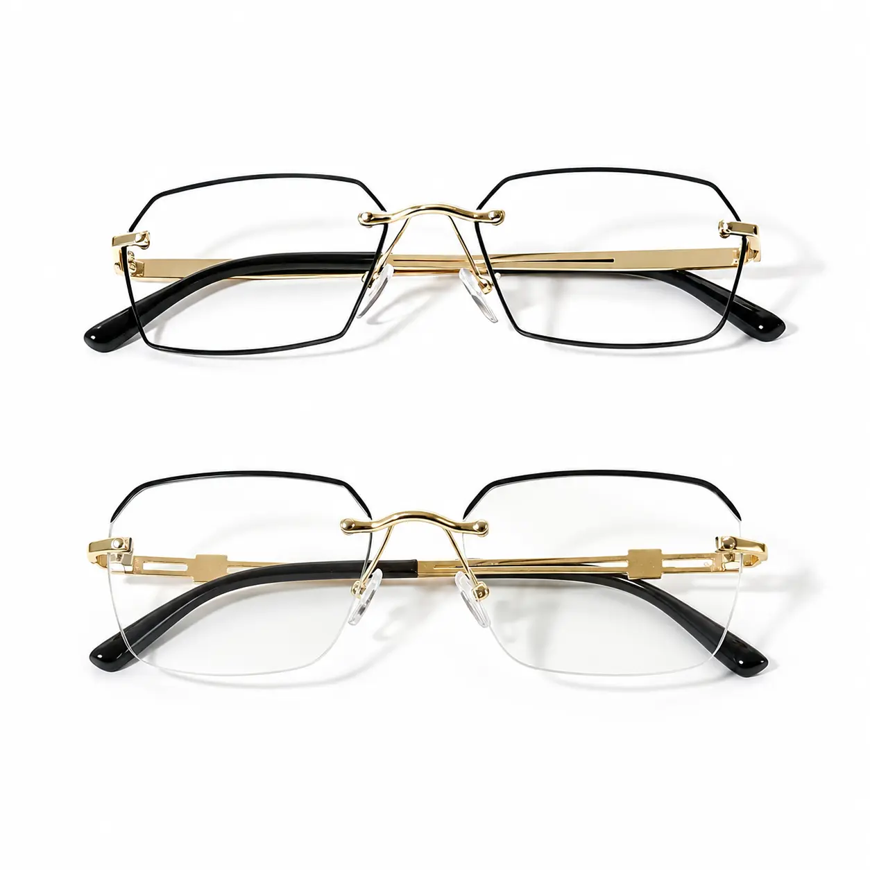 2 Pack +2.00 Diopters Non-Prescription Reading Glasses, Blue Light Blocking, Photochromic, Lightweight Black Gold Eyewear Frames Sunglasses daily screen transition lenses