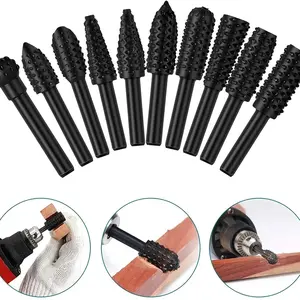 5pcs/10pcs Woodworking Projects Rotary File Steel Wolf Tooth Rotating Wood Carving Slot Grinding Head, Durable & Efficient Shaping Tools for Crafting