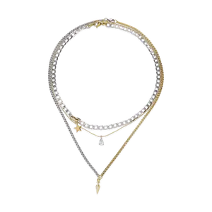 SHINI SPIKE TRIO LAYERED NECKLACE SET