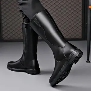 Men'S High-Top Casual Side Zipper Slip-Resistant And Wear-Resistant Ankle Boots