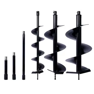 Heavy Wall Tube Earth Auger Drill Bit Set - 6IN, 10IN, 12IN Bits, Extension Rods, W465 Compatible 3/4" Shaft Hole Digger Replacement, Ideal for Planting Holes, Bulb Bedding