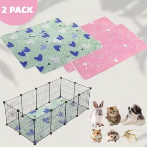 2-Pack Reusable Pet Cage Mat Set, Durable Washable Nylon Mats 27x19 Inches, Ideal for Small Pets & Animals, Easy Clean Comfort Beds