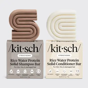 Kitsch Shampoo & Conditioner Bar Set – Solid Hair Care Bars for Strength, Nourishment – Sulfate & Paraben-Free, Made in USA – 2pcs
