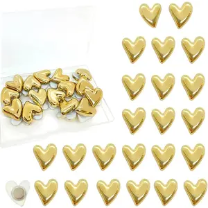 30 pcs Cute Love Heart Magnets Refrigerator Gold Refrigerator Magnets Home Kitchen Magnet Set Mini Magnets for Fridge Office Whiteboard Locker
