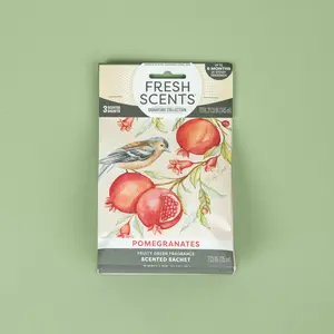 Fresh Scents Scented Sachets – Long-Lasting Air Freshener for Closets, Drawers & More – Pomegranate