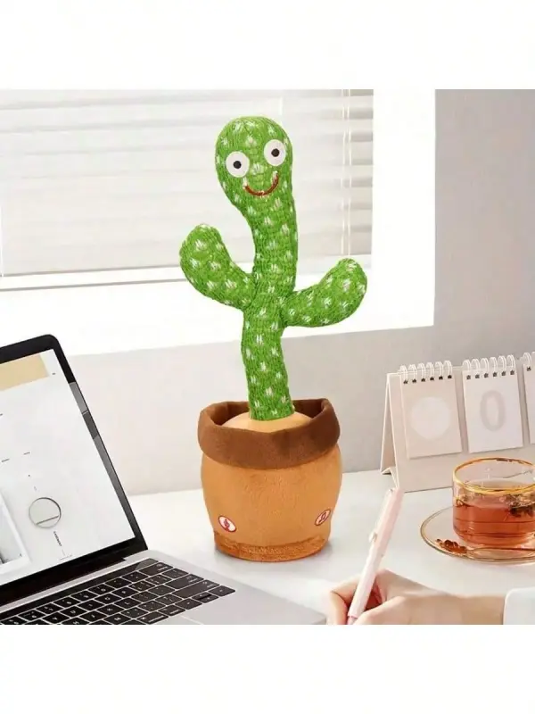 Interactive Dancing Cactus Toy, Talking Cactus Plush with Voice Repeat, Singing and Wiggling Musical Cactus Doll, Funny Interactive Toy for Birthday Gifts and Home Entertainment