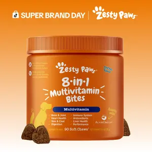 Zesty Paws 8-in-1 Chewable Multivitamin Bite for Dogs, Chicken Soft Chew Immune Support Dog Treats Supplement 8  in dog  supplements