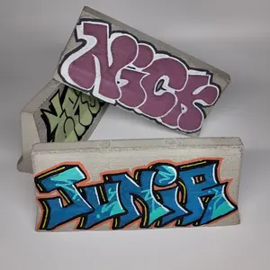 Graffiti traffic barrier / Cement fingerboard jersey barrier / K-rail / Custom names