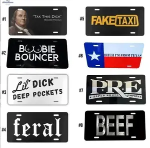Tax This D.ck Fake Taxi Boobie Bouncer Lil D.ck Deep Pocket Feral Texas Fre Young Dolph Beef License Plate - 12x6 Bookish Aluminum Vanity Tag for Cars, Trucks, RVs, ATVs – Decorative Rust-Proof Metal Plate