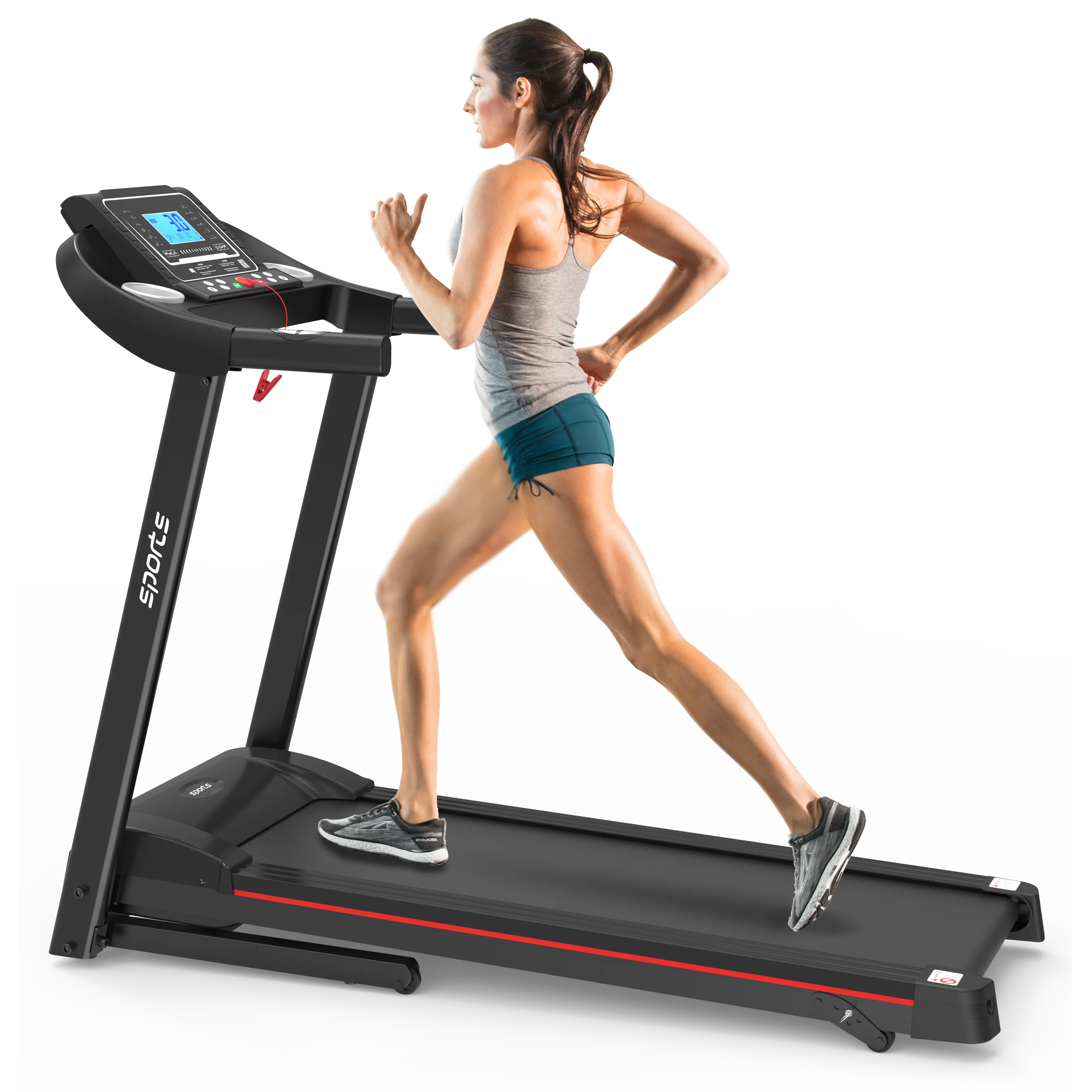 Home Foldable Treadmill with Incline, Folding Treadmill for Home Workout, Electric Walking Running Treadmill Machine 5" LCD Screen 250 LB Capacity Bluetooth Music