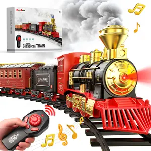 Christmas Steam Locomotive Train Set - Electric Trains Cars & Tracks, Sounds & Lights,Christmas Toys for Kids, Incorporating Christmas Train and Model Train Layout Elements