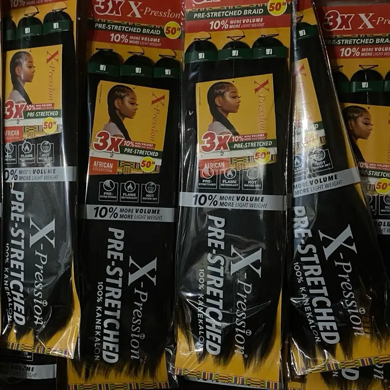 Opsyon 1: 3X X-Pression Pre-Stretched Braiding Hair - 100% Kanekalon - 50 Inch (3 Packs) •  Opsyon 2: X-Pression Ultra Braid Pre-Stretched 50" - Professional Braiding Hair - Lightweight & Hot Water Set. Blonde Ombre