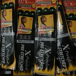 Opsyon 1: 3X X-Pression Pre-Stretched Braiding Hair - 100% Kanekalon - 50 Inch (3 Packs) •  Opsyon 2: X-Pression Ultra Braid Pre-Stretched 50" - Professional Braiding Hair - Lightweight & Hot Water Set.