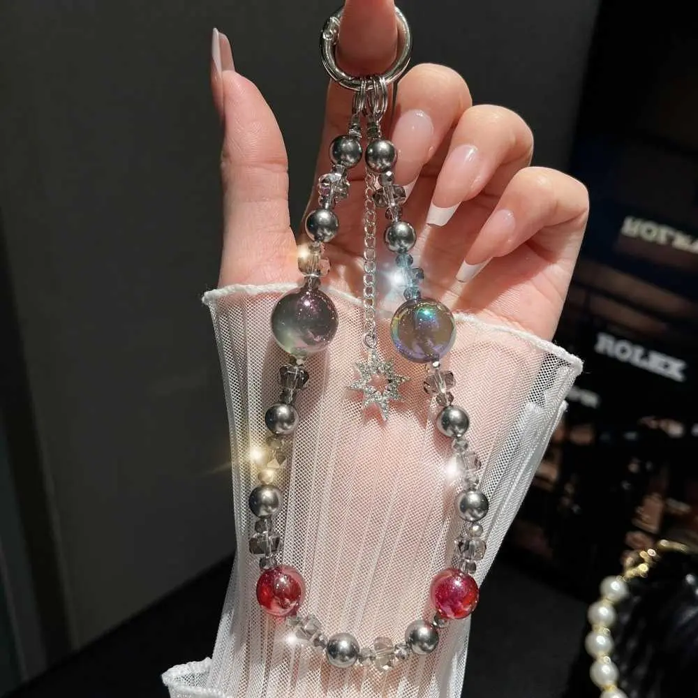 Fashionable Luxury  Pearl Phone Chain Short Charm Rhinestone-Studded Tassel Key Bag Charm Phone Case Lanyard HNN94PL