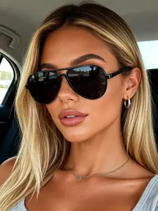 Classic Women's Pilot Frame Sunglasses, Classic Aviator Sunglasses, Casual Sunglasses for Driving, Shopping, and Date, Stylish UV Protection Eyewear