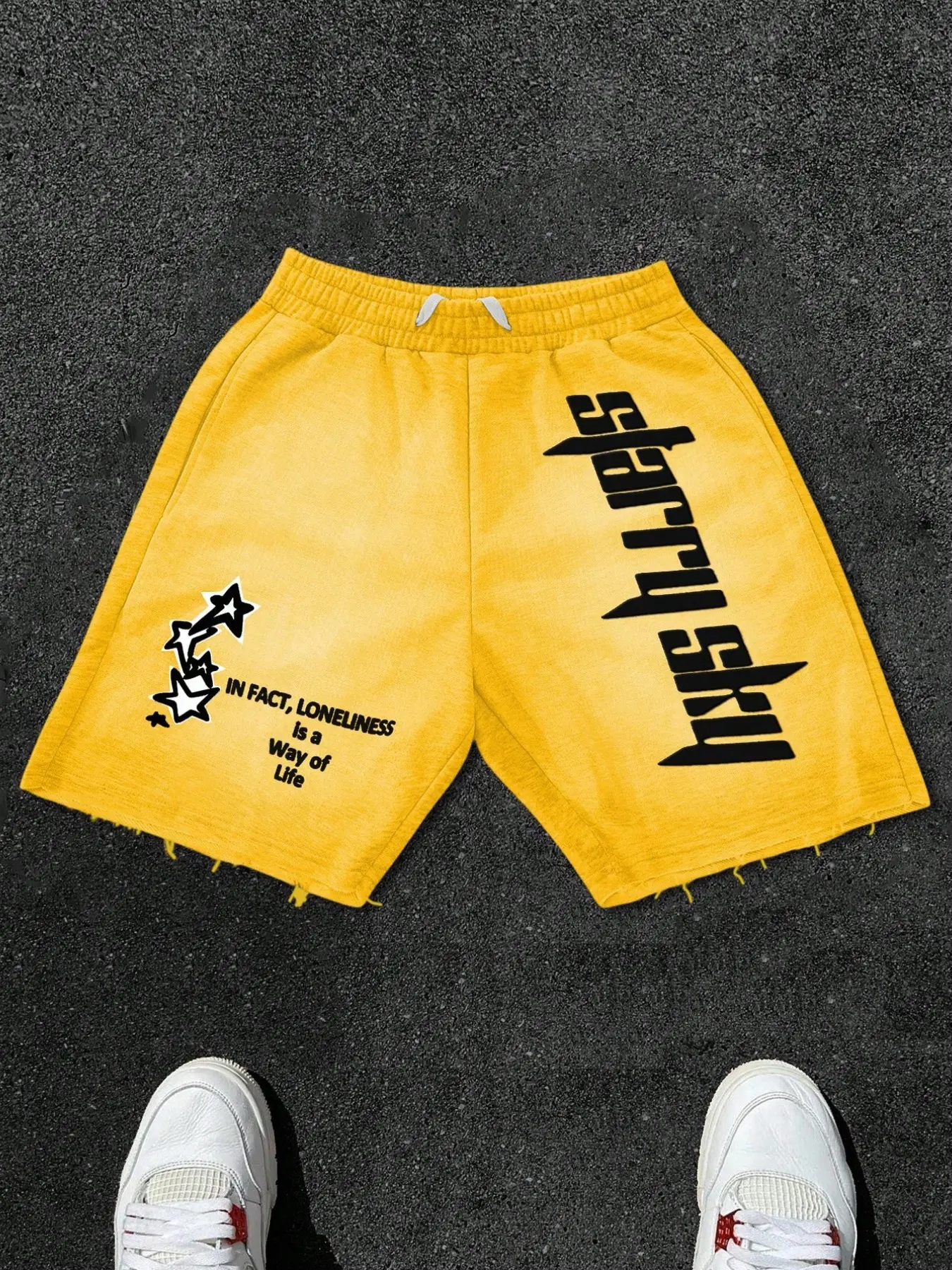 Men's Starry Sky Print Graphic Shorts, Casual Slim Shorts, Faded Hem Casual Streetwear, Comfortable Summer Fashion, Perfect for Daily Wear, Summer Style Shorts