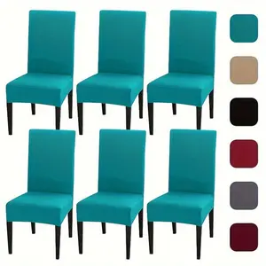 6-Pack Premium Stretch Dining Chair Covers – Elastic Slipcovers for Home, Office, Weddings & Hotel Décor, Furniture Protectors for Kitchen & Living Room, Thick 160gsm Fabric