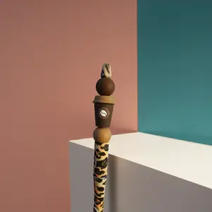 Leopard Print Coffee Beaded Pen