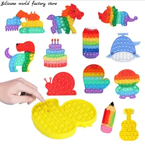 Silicone world Stress Relief Sensory Squeeze Toys Anti-stress Toys Fidgets Soft Bubble Kids Game Hand Relax Decompression Toys