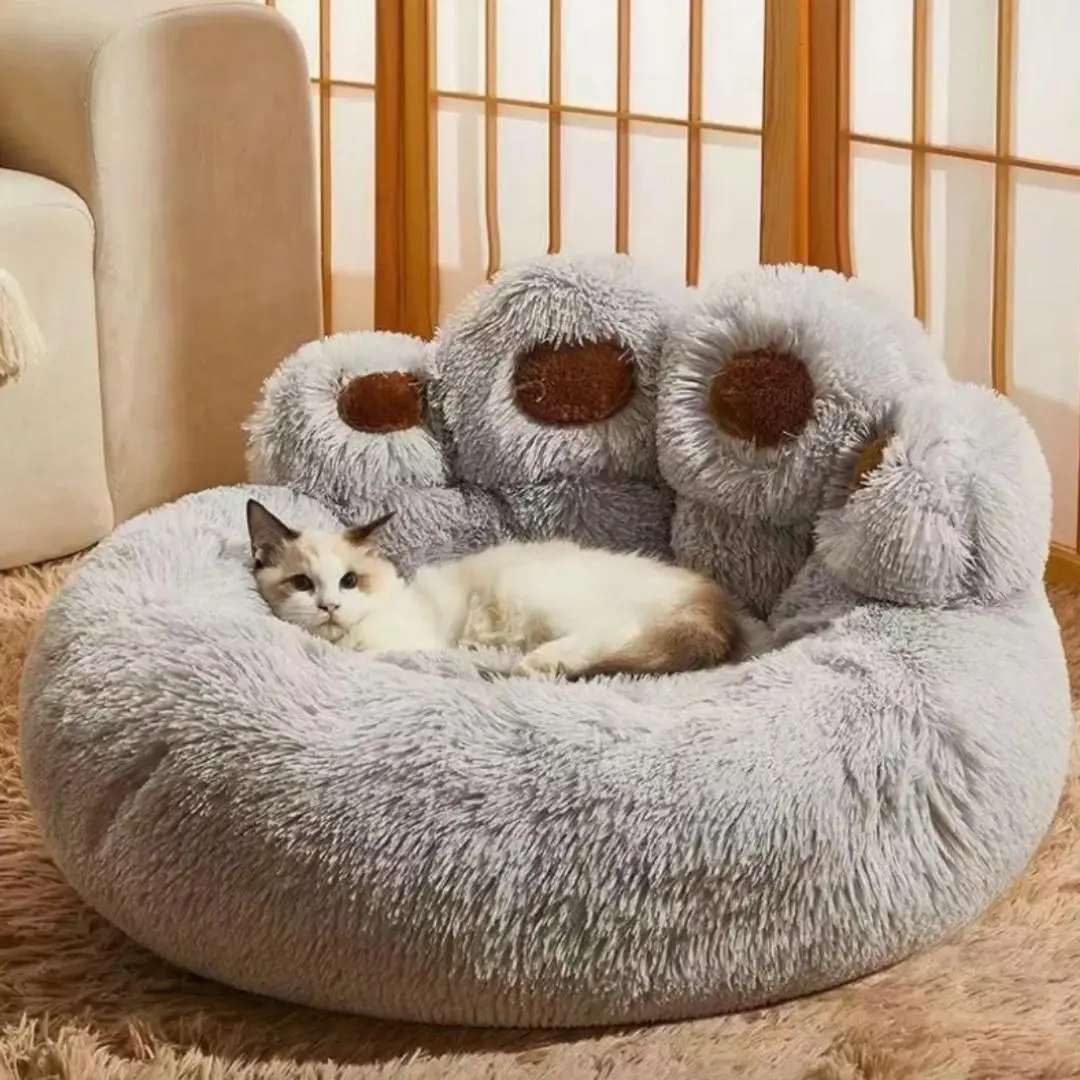 Cute Paw Design Pet Bed, 1 Count Soft Warm Plush Mat, Pet Furniture for Dog & Cat (It is Recommended to Take One Size Larger)