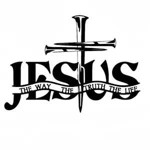 1 Jesus and Prayer Hand Cross Decorative Sticker, Durable PVC Material, Art Sticker, Easy to Stick, Suitable for Decorating Laptops, Mobile Phones, Water Bottles, Cars, Walls, Trucks, Motorcycles, Vehicle Exterior Decoration