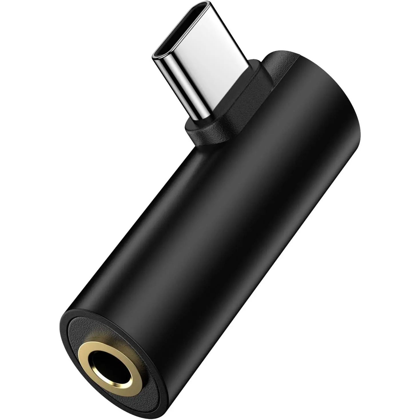 USB C to 3.5mm Headphone Jack Adapter for  Galaxy A16 A35 S25 Ultra S25 Plus A36 A56 A26 A55 S24 FE S23 Z Fold Flip 6, Android Phone Right Angle Type C to Aux Audio Adapter Headphone Adapter