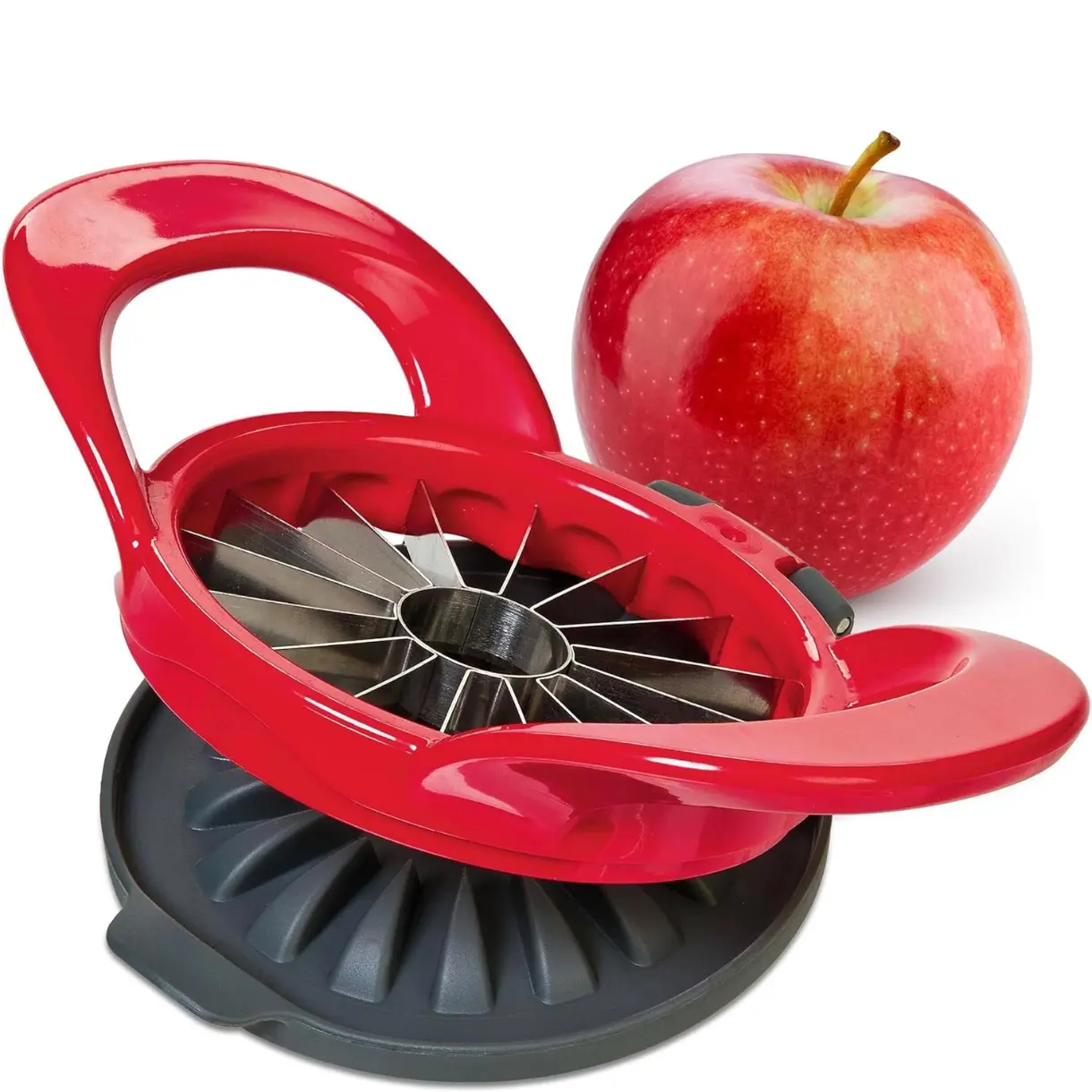 PrepWorks Dishwasher Safe Apple Slicer and Corer – 16-Slice Thin Apple Cutter with Safety Cover