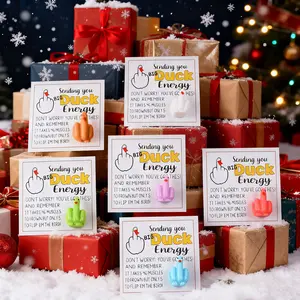 6pcs/1pc Inspirational Gifts Bulk Mini Resin Ducks with Sending you BIG Duck Energy Cards Suitable For Christmas Gifts For Friends, Office Decoration, Cultural And Creative Gifts