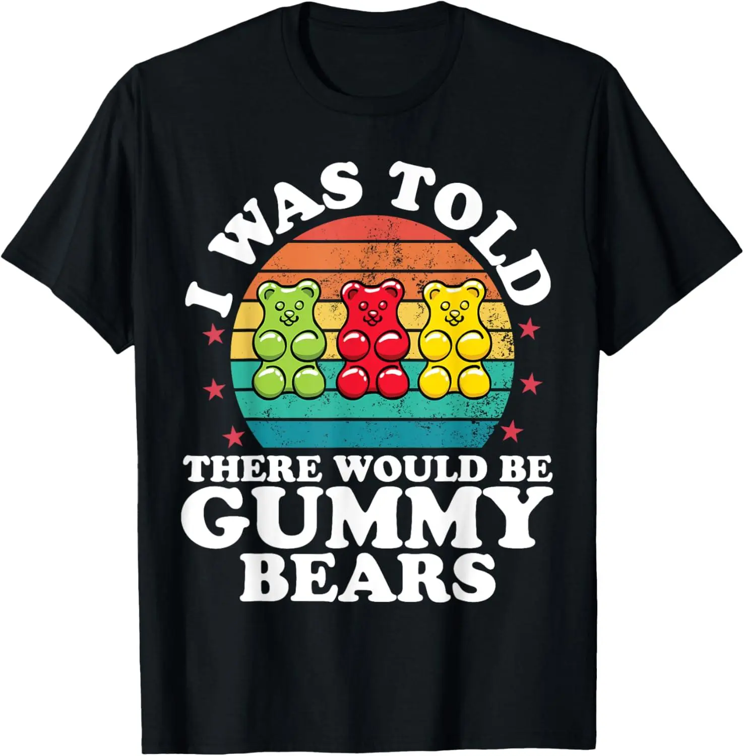Women's 100% Soft Cotton Casual Graphic T-Shirt - Funny Gummy Bear Print, Round Neck, Short-Sleeve, Regular Fit, Sports, All Seasons, Machine Washable, Fashion Streetwear for Candy Lovers