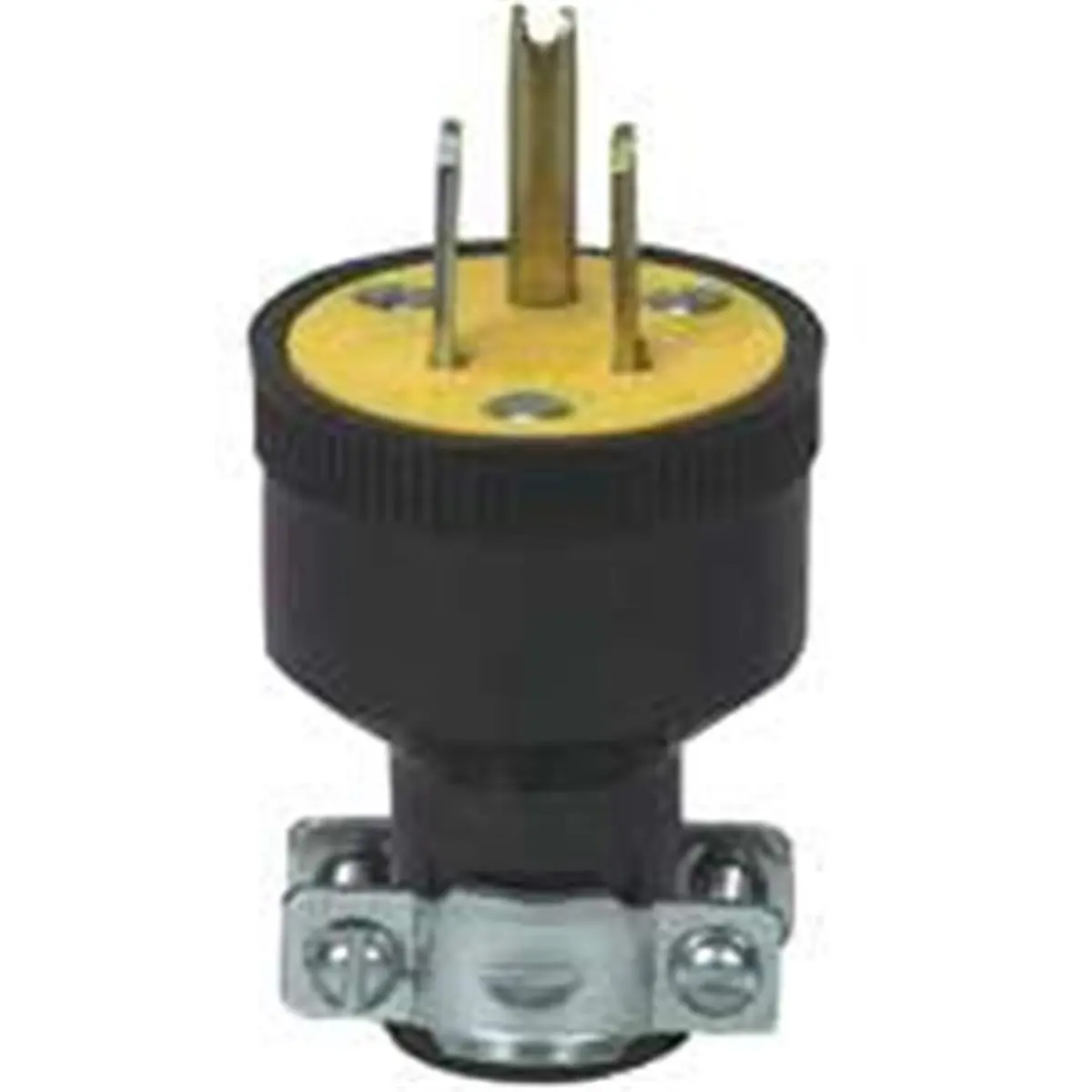 Cooper Wiring 1709-BOX 3 Wire Plug Rubber Ground- Black, Three-Prong Plugs
