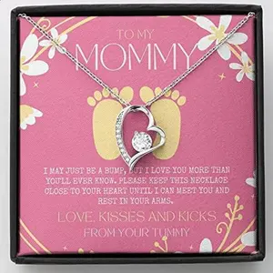 Gift for Pregnant Wife, Mom to be gift, New Mommy Necklace, To Mommy to be, New Mom Jewelry, Forever Love Necklace, Badass Wife Gift I can meet you and rest in your arms. Necklace Jewelry With Meaningful Messages Card & Box