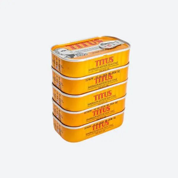 20-Pack Titus HOT Sardines in Premium Oil – Canned Sardines, Pantry Staple, Ready-to-Eat Tinned Fish for Rice, Stews & More