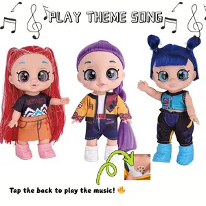 Demon Hunters Anime Action Figure Doll 5D Eyes 10 Inch Movable Joints Rumi Mira Zoey Collectible with Play Theme Song Accessory Ideal for Fans Kids Desk Display Kpop Idol