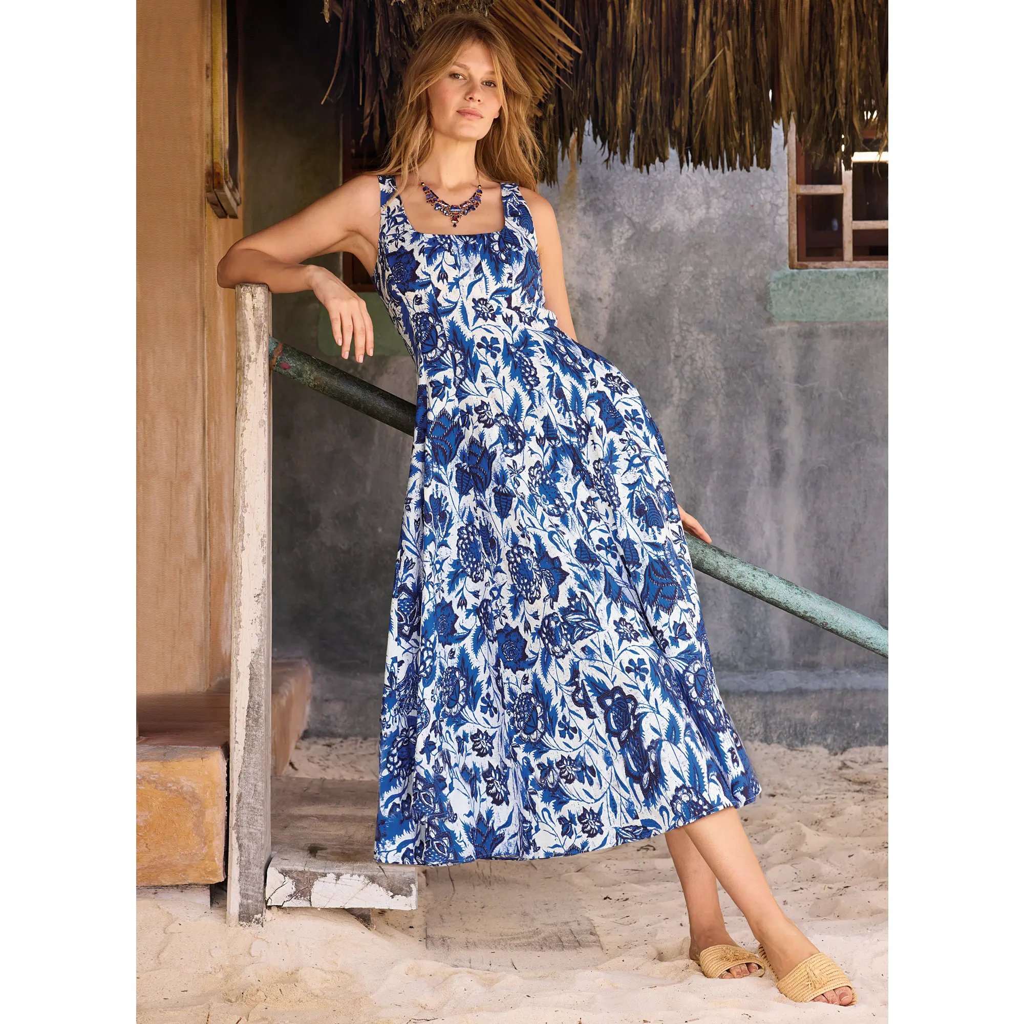 Cobalt Lotus Pond Dress