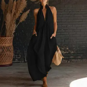 2026 Minimalist Halter Neck Maxi Dress |     Casual Loose Fit Pocket Dress |     Effortless Summer Outfit for Women #   MaxiDress #   HalterNeckDress #   BohoFashion #   SummerDress #   CasualDress #   WithPockets #   DressesForWomen #   Outfit of the Day