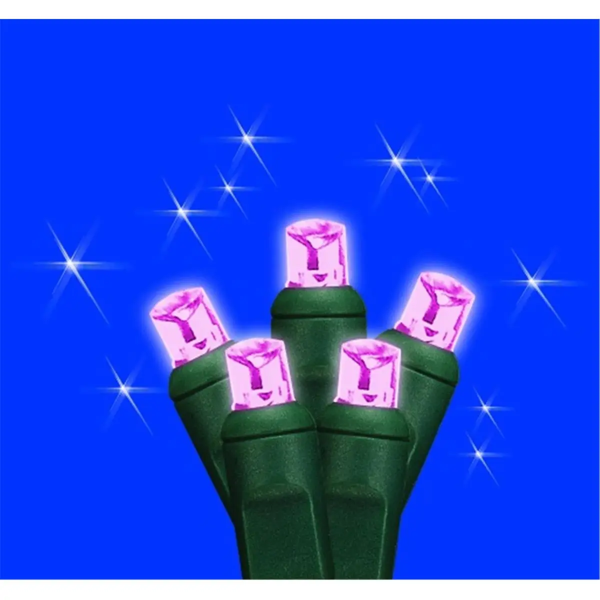 Kellogg Plastics 45661 Eco-Friendly Energy-Saving LED Lighting - 24' Length, 70 Bulbs, 7" H x 2.25" W x 9.75" L, 0.25" Bulb Size, Indoor/Outdoor Holiday Pink LED Lights