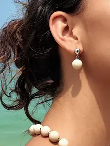 Fossil Earrings, Handmade Beaded Jewelry, New Arrival, Fade-Resistant, Luxury Unique Style, High-Quality Fashion Accessory