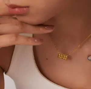 Gold Angel Number 11:11 Necklace | 18k Gold 1111 Angel Number Pendant | Make A Wish | Lucky Number | Gift for Her | Best Friend Gift  |  Tarnish Free