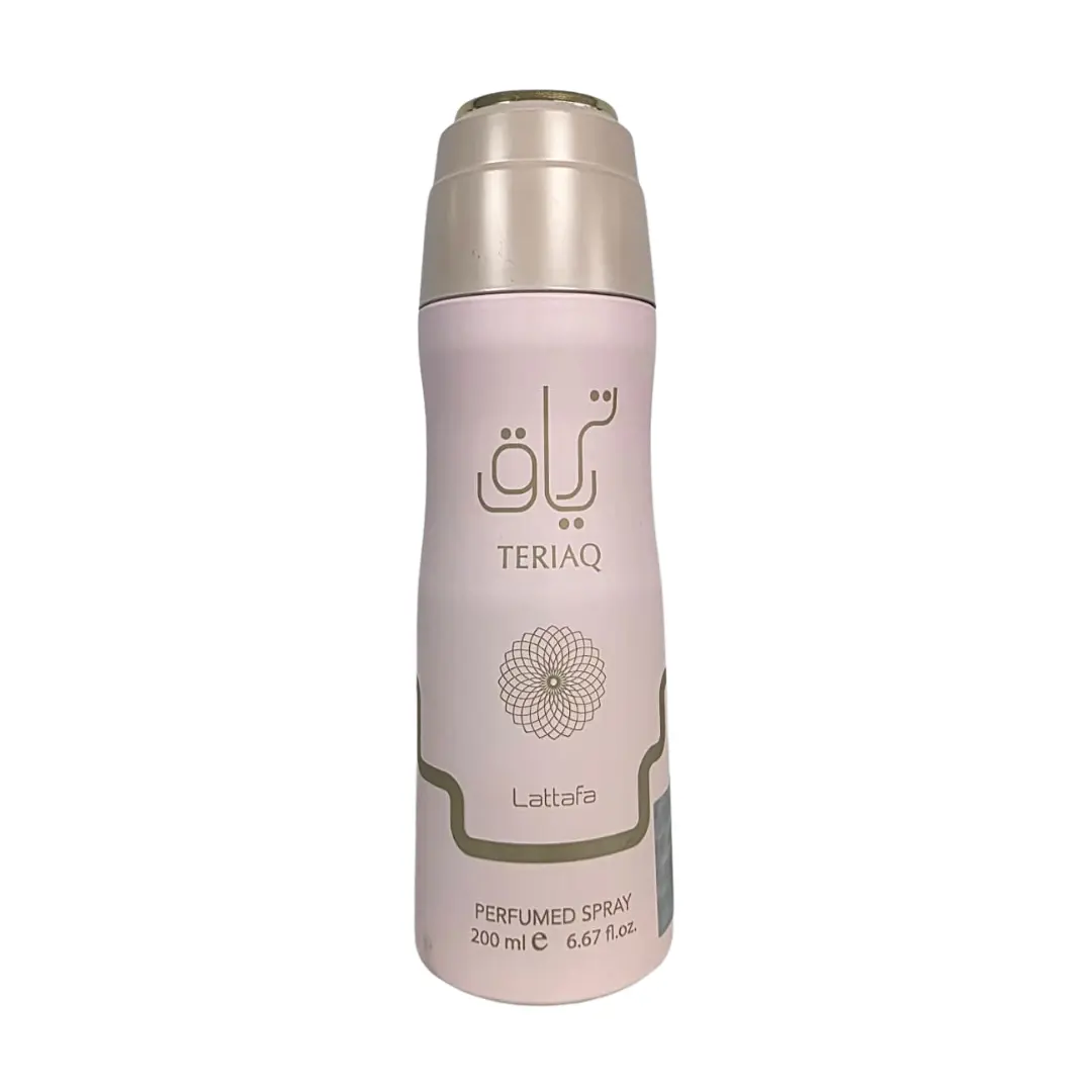 Lattafa Teriaq Aerosol Spray Deodorant (6.67oz/200ml) - All Skin Types Selfcare Body Care, Everyday Use, Long Lasting Scent, Freshness & Odor Control, Aerosol Spray Deodorants