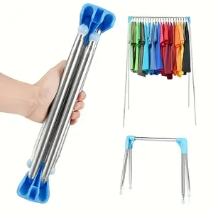 Multifunctional Portable Clothes Hanger, 13-28 Inch Adjustable Foldable Metal Rack, Ideal for Home Laundry Camping Travel Drying Rack