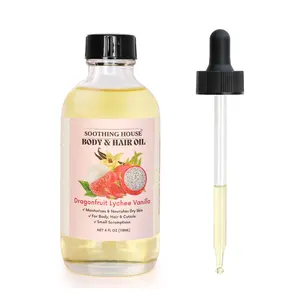 Dragonfruit Lychee Vanilla Scented Body Oil – Long Lasting Fragrance & Skin Softening Oil, 4oz
